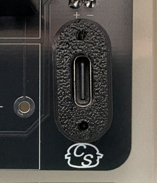 SapEM sensor board showing the USB-C charging port