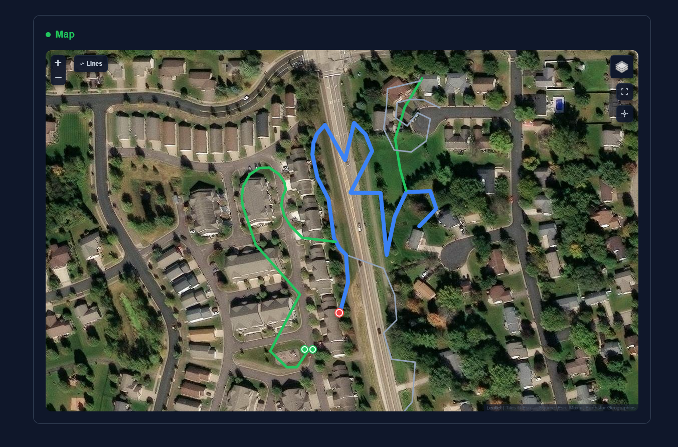 SapEM live dashboard showing sensor map with pressure and temperature readings